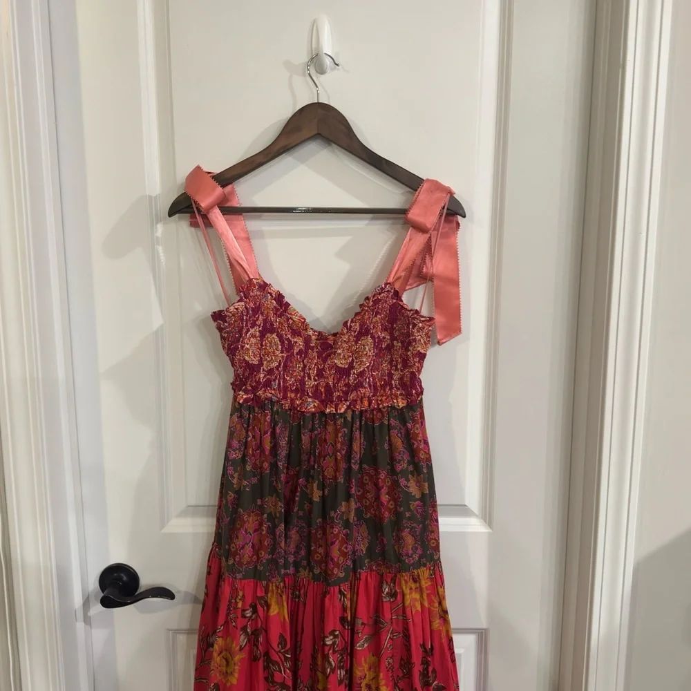 Free People Bluebell Tiered Maxi Dress in Pink Multi